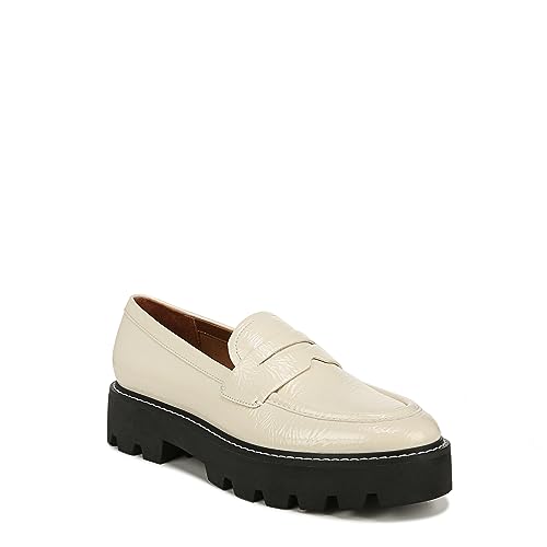 Franco Sarto Womens Balin Lug Sole Chunky Loafer, Putty, 8