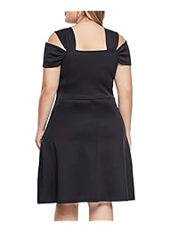 Vestido de cóctel con cuello en V y hombros descubiertos para mujer de Urchics Plus Size