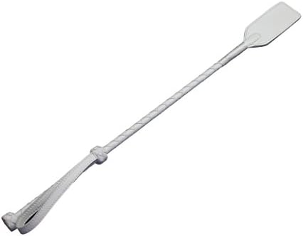 19.7" White Cow Leather Riding Crop