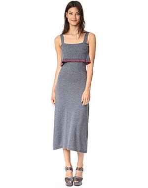 Women's Metallic Tipping Flounce Dress