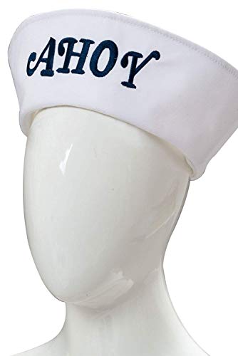 Steve Robin Scoops Ahoy Hat Nautical Sailor Cap Halloween Cosplay Costumes Accessory White