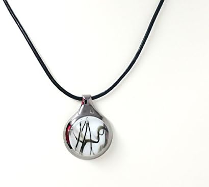 Fused Stained Glass Necklace - Black Stringers on White