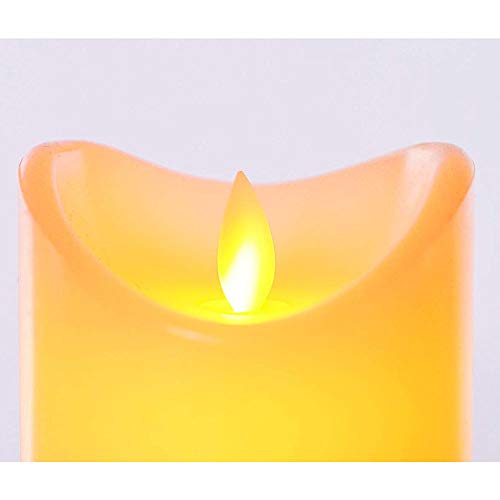 Da by Flameless Candle 4" 5" 6" The Latest Set of 3 Dance LED Flashing Wicks for Parties, Family, Public Elegance, Battery Powered, 10-Button Remote Control, Ivory