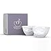 TASSEN Medium Porcelain Bowl Set No. 1, Grinning & Kissing Face, 6.5 oz. White (Set of 2 Bowls)