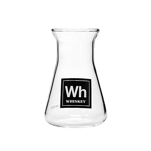 Drink Periodically Set of 6 Laboratory Erlenmeyer Flask Shot Glasses, Clear Glass-2.75oz each