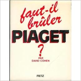 Amazon Fr Faut Il Bruler Piaget Cohen David Livres