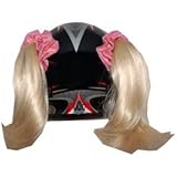 Blonde Motorcycle Helmet Pigtails