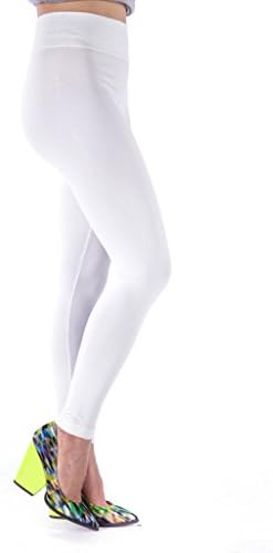 Jacqueline New York, One Size Fits All Full Length Seamless Leggings (White)