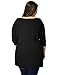 Allegra K Ladies Plus Size Cat Head Prints Batwing Sleeves Autumn Tee Shirt Black 2X