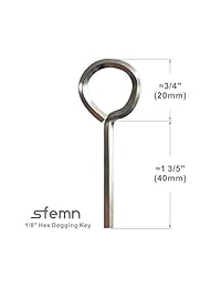 Llave hexagonal estándar de 1 8 pulgadas con bucle completo, llave Allen para puerta para dispositivos de salida de pánico, metal macizo, 10 unidades