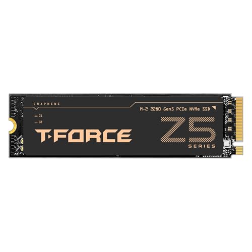 TEAMGROUP T-Force Z540 1TB Gen5x4 DRAM SLC Cache 3D TLC NAND NVMe Phison E26 PCIe M.2 2280 Gaming SSD with Ultra-Thin Graphene Heat Spreader Read/Write 11700/9500 MB/s TM8FF1001T0C129