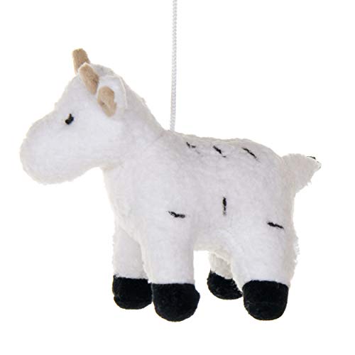 2 Pack of white Bulls Crib Mobile Attachments | Hanging Plush Animal Decorations for Baby Girl or Boy Playpen or Crib | Accessories for Use with Mobile Hanger Sold Separately