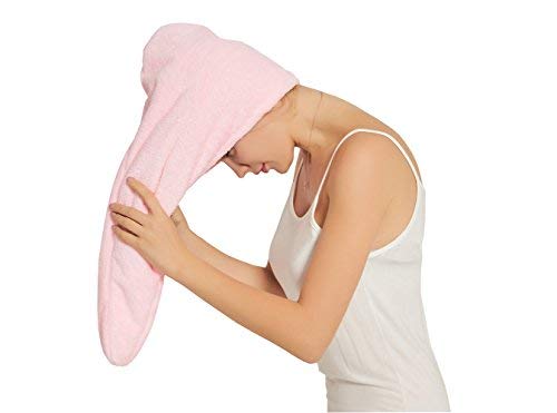 HOPESHINE Hair Drying Towel Twist Microfiber Towels for Hair Turban Wrap Fast Drying Super Soft and Absorbent Great Gift for Women and Girls (Pink) - Thumbnail 3
