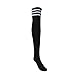 DZT1968® 1 Pair Women Triple Stripe Over the Knee High Socks (Black)