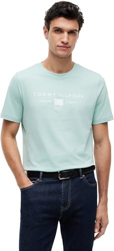 Herren T-Shirt Kurzarm Brand Love Mono Stack aus Baumwolle, Grün (Crushed Mint), M