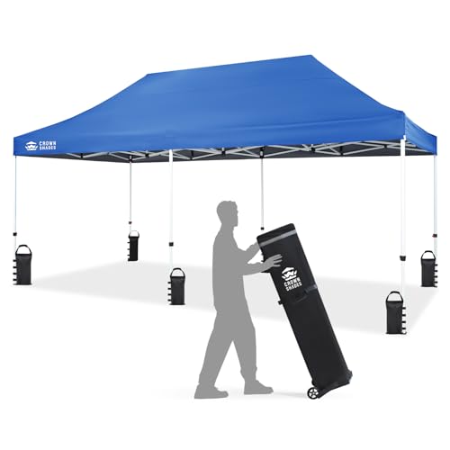 CROWN SHADES 10x20 Commercial Pop Up Canopy Tent,Outdoor Canopy, Blue