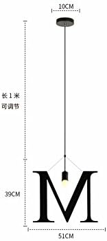 XHOPOS HOME Pendant Light Shade Industrial Hanging Ceiling Lamp Chandelier Letters LED M For Living Room Restaurant Bedroom Lighting