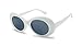 Colorful Oval Kurt Cobain Inspired Mod Round Pop Fashion Sunglasses (White, Black)