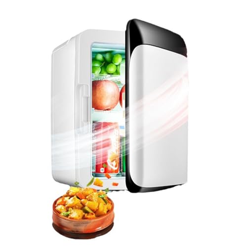 UNYQBFKM 10L Mini Fridge for Bedroom, Car, Office Desk & College Dorm Room 12V Portable Cooler & Warmer for Food, Drinks, Skincare, Makeup 110/220ACSmall Refrigerator