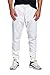 PROGO USA Men's Joggers Sweatpants Basic Fleece Marled Jogger Pant Elastic Waist (XX-Large, White)