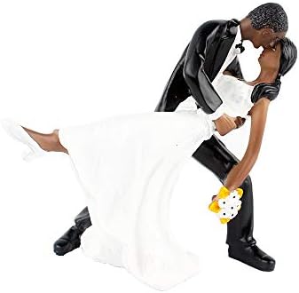 Wedding Cake Topper - Cake Topper for Wedding Decorations Afro-American Tango Kiss Figurine