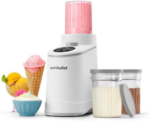 Chill – Heladera para gelato, helados, yogur helado, smoothie bowls, sorbetes, 5 programas automáticos, máquina de helados, 3 recipientes con tapa, ideal para familias, blanco (NBD0503W)