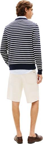 Uomo Pullover Essential Cotton con Scollo Rotondo, Blu (Navy Blue/Ivory Petal), M
