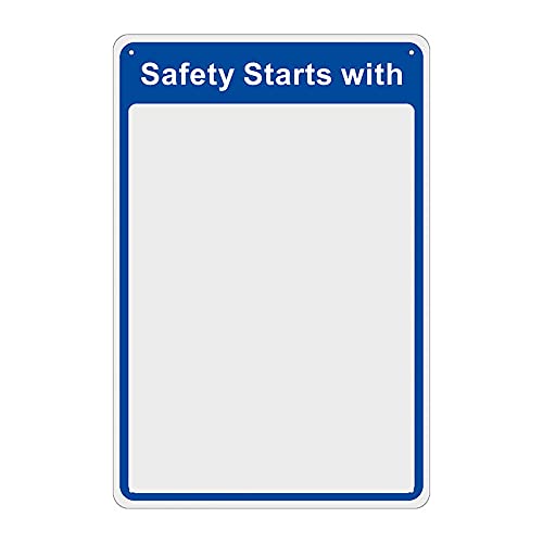 PPE Safety Check Mirror 200mm x 300mm | "Safety Starts With" | Shatterproof Optix Acrlic Workplace Safety Sign | Easy Install Wall-Mounted Inspection Reminder