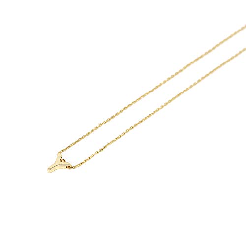 Me Plus Petite Initial Letter Alphabet Pendant Charm Gold Dipped Necklace Gold Silver Rosegold (23 Letters) (Y - Gold)