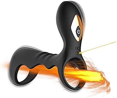 Men's Power Toy Strong Vibration Silicone Massage Ring (Color : Black)