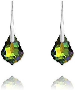 MEILYS Tiny Baroque Silver Earrings with Swarovski Crystal