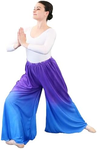 Amazon.com: Danzcue Adult Praise Dance Palazzo Pant, Black-Gold