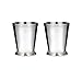 Klikel Mint Julep Cup Classic Beaded Trim Border Moscow Mule Kentucky Derby Julep Set of 2 – Stainless Steel 12oz