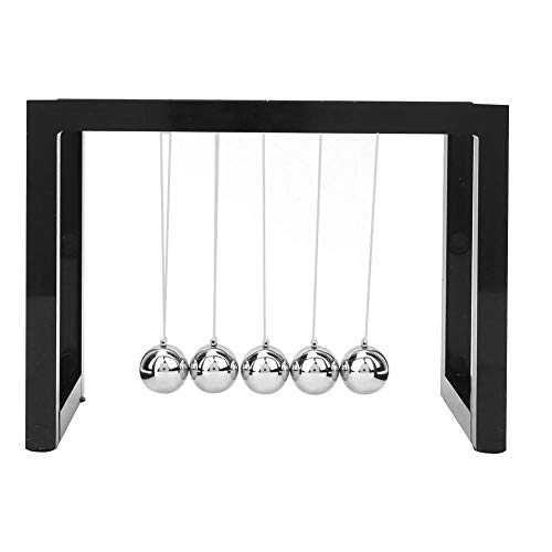 Newton's Cradle, 5 Pendulum Balls, Desk Toys Science Ornament Physics Energy Conservation Model, Learning Toy Fun Gadget Pendulum for Office and Home Decoration