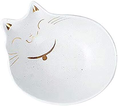 MYYXGS Ceramic Cat Bowl Cat Food Bowl Black And White Bowl Cat Shape Simple Fashion Arc Design To Prevent Spillage Apply To Flat Face Cat Fatigue Relief Pressure 14.8 * 12.5 * 4.7Cm