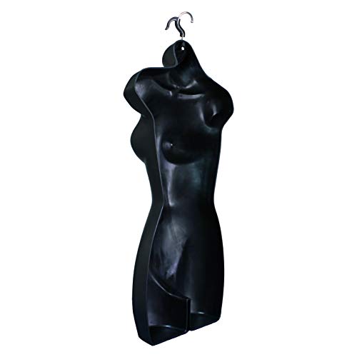 Black Female Mannequin Hip Long Hollow Back Body Torso Dress Form