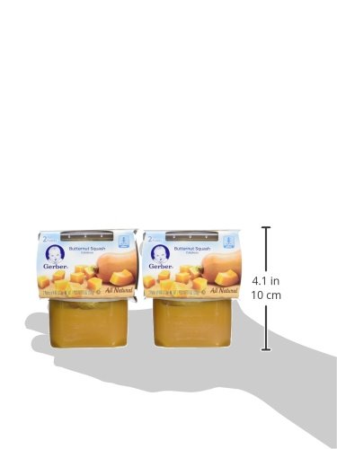 Gerber 2nd Foods Butternut Squash, 4 Ounce Tubs, 2 Count (Pack of 8)