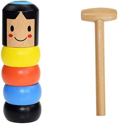 ENFLNI Unbreakable Wooden Man Magic Toy, Funny Tricks Wooden Magic Toy Halloween Christmas for Kids Toys Gift