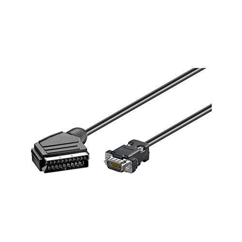 Goobay 50071 Adapter Cable, SCART to VGA, Black, 2 m Cable Length