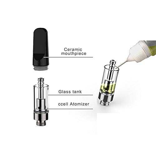 CBD Glass Refillable Vape Cartridge (0.5ml) Ceramic Cell Coil Atomiser