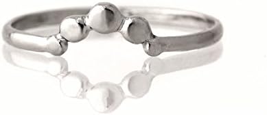 Petite Granule Stacking Halo Ring Band - 14k Yellow Gold, Rose Gold, 950 Palladium, White Gold, Platinum - Enhancement Wedding Band Promise