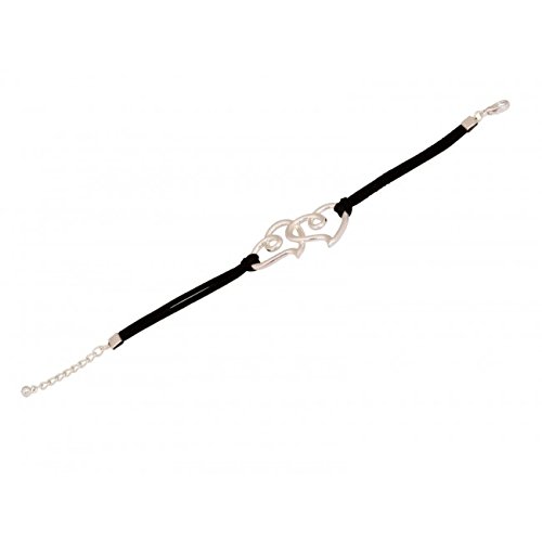 crunchy fashion black leatherette charm bracelet for girls/women/men