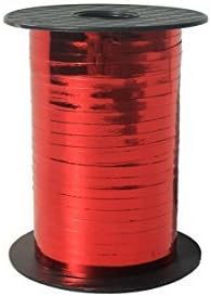 1 roll 5mm x 250m Curling Balloon Ribbon - METALLIC RED for Gift Wrapping, Party Favors, Decoration, Florist, Floral &amp; Craft work by Curling Ribbon
