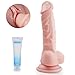 Realistic Ultra-Soft Dildo for Beginners with Flared Suction Cup Base for Hands-Free Play, PALOQUETH Flexible Dildo with Curved Shaft and Balls for Vaginal G-spot and Anal Prostate Play 6.7 Inch