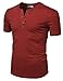H2H Mens Casual Slim Fit Henley T-Shirts Short Sleeve Crew-Neck Basic Designed