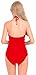 Womens One Piece Sexy Plunge Neck Strappy Swimsuit Swimwear Monokini (X Large, Strappy Red)