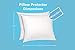 The Grand Pillow Covers Standard Size - Poly-Cotton Pillow Protector with Zipper - Moisture Wicking, Advanced Allergy Protection Pillow Protector - Protects Pillow from Dirt and Debris (2 Pack)