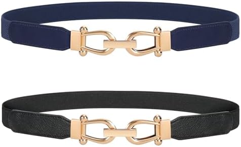 Fianmy Skinny Leather Belts for Women with Adjustable Silver  display picture 3