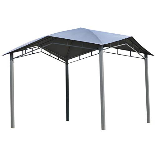 Outsunny 9.8' x 9.8' Outdoor Patio Gazebo Garden Pavilion Canopy Backyard Event Sun Shade Party Tent Shelter w/Metal Frame Grey
