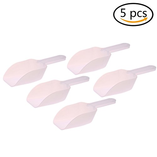 image for uhoMEy 5 pcs Mini Clear Plastic Ice Scoop Weddings Candy Dessert Buffe
